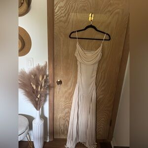 Princess Polly Field Of Dreams Maxi Dress Oatmeal - size 0